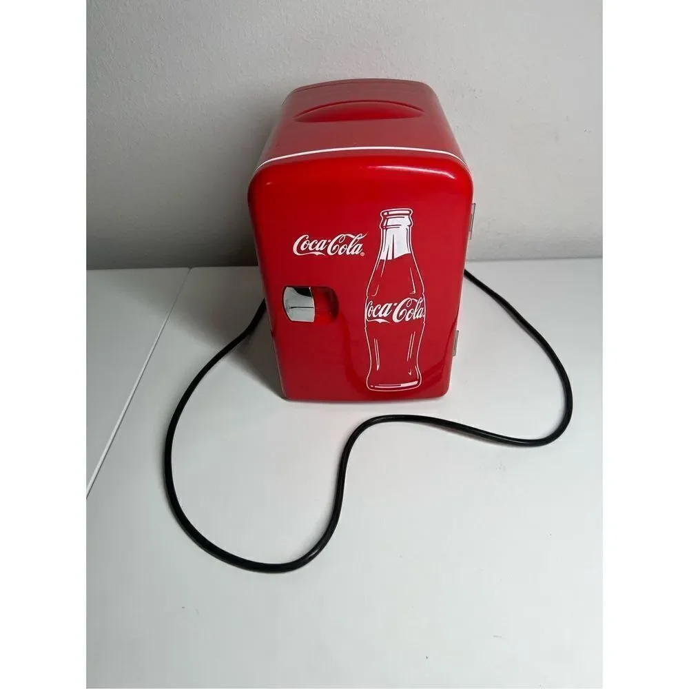 Coca-Cola 4L Portable Cooler, Personal Travel Fridge  Red, Coke Bottle